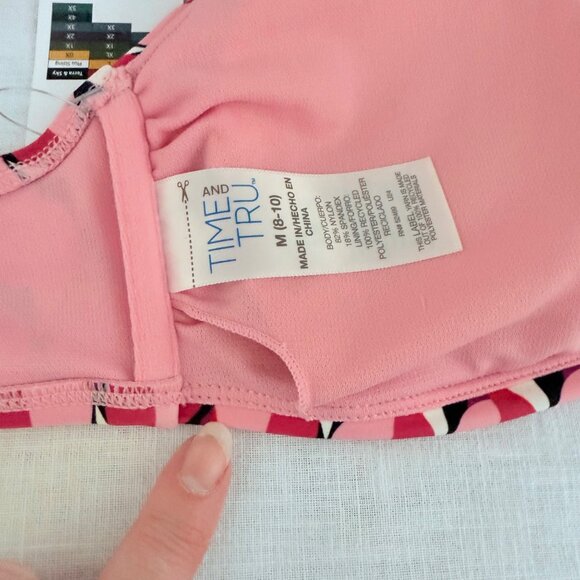 Retro Glam Geometric Pink Bikini Top Vintage Mod Modern Beach Chic Size Medium - Picture 9 of 10